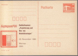 DDR PP 19 II, Ungebraucht, AQUAPURA '88, Fachkolloquium Kleinkläranlagen, Weimar 1988 - Privé Postkaarten - Ongebruikt