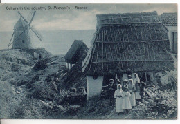 Carte Postale Ancienne Açores - Cellars In The Country, St. Michael's - Moulin à Vent - Açores