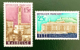 1958 FRANCE N 1152 / 1153 SETE ET MAUBEUGE - NEUF** - Unused Stamps