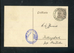 "WUERTTEMBERG" 1911, Dienstpostkarte (Druckdatum "10") Mit K1-Topabschlag "LANGENBUERG" (R1242) - Postwaardestukken