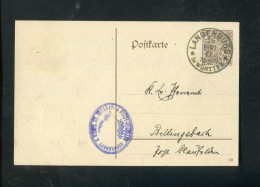 "WUERTTEMBERG" 1911, Dienstpostkarte (Druckdatum "10") Mit K1-Topabschlag "LANGENBUERG" (R1242) - Ganzsachen