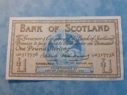 BANK OF SCOTLAND 1958 GVF £1 - 1 Pound