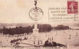 FRANCE - Bordeaux - La Place Des Quinconces Et Le Monument Des Girondins - Animé - Carte Postale Ancienne - Bordeaux