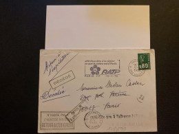 LETTRE TP M DE BEQUET 0,80 OBL.MEC.11-1 1978 PARIS 117 + OBL.MEC. PARIS 17 RETOUR A L'ENVOYEUR + CACHET DE FACTEUR - 1961-....