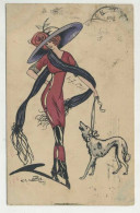 Woman With Hat And Dog, Art Sign Pc  (2 Scans) - Sonstige & Ohne Zuordnung