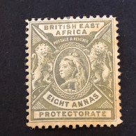 BRITISH EAST AFRICA   SG 74  8 Annas Grey Olive  MH* - África Oriental Británica