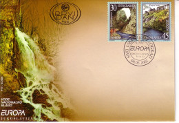 JUGOSLAWIEN MI-NR. 3031-3032 FDC EUROPA 2001 WASSER - 2001