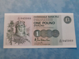 CLYDESDALE BANK 1988 LAST YEAR UNCIRCULATED £1 SIGNED A R COLE HAMILTON D/DU 945989 - 1 Pond