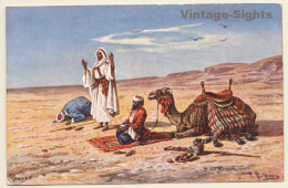 F.Perlberg: Prayer In The Desert - Camel - Islam (Vintage PC 1910s/1920s) - Other & Unclassified