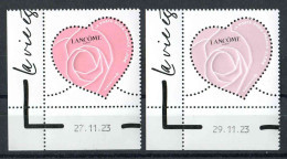 TIMBRES** De 2024 Gommés En Coin De Feuille "1,29 & 2,58 € - CŒUR DE LANCÔME" Avec Dates 27.11.23 & 29.11.23 - Nuevos