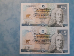 ROYAL BANK OF SCOTLAND 2005 UNCIRCULATED CONSECUTIVE JACK NICKLAUS £5 NOTES - 5 Pounds