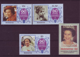 Amérique - Montserrat - 60th Birthday Of Her Majesty Queen Elisabeth II - 4 Timbres Différents - 7259 - Montserrat