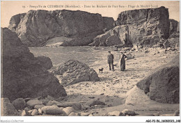 AGCP2-56-0164 - Presqu'Ile De QUIBERON - Dans Les Rochers De Port-Bara - Plage De Monhir Jacob - Quiberon