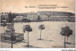 AGCP1-56-0076 - PONTIVY - Place Nationale Et Quartier Du 2e Chasseurs - Pontivy