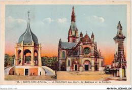 AGCP8-56-0679 - Sainte-Anne-d'Auray - Le Monument Aux Morts - La Basilique Et La Fontaine - Auray