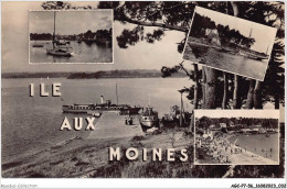 AGCP7-56-0555 - ILE AUX MOINES - La Plage - Le Port Et Le Bois D'amour - Le Debarcadere - La Flottille - Ile Aux Moines