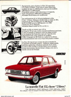 2 Feuillets De Magazine Fiat 132 1972 & 132 GL 1974 - Cars