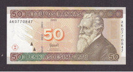 2003 AK Lithuania Bank Of Lithuania Banknote 50 Litų,P#67,UNC - Lithuania