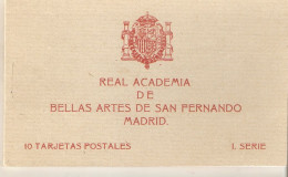 Lot Of 10 Paintings Of Real Academia De San Fernando Madrid  By Famous Painters, Old Vintage Postcards In Original Prese - Peintures & Tableaux