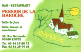 90  -  ROPPE   -PUB - CARTE VISITE -RESTAURANT PENSION DE LA BAROCHE - Otros & Sin Clasificación