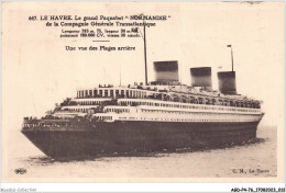 AGDP4-76-0276 - LE HAVRE - Le Grand Paquebot De La Compagnie Générale Transatlantique - Normandie  - Portuario