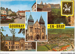 AGDP11-76-0803 - GOURNAY-EN-BRAY - La Place Nationale - L'epte - L'hotel De Ville  - Gournay-en-Bray