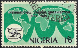 NIGERIA 1969 QEII 1/6s Emerald & Black, International Labour Originations SG236 Used - Nigeria (...-1960)