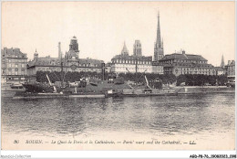 AGDP8-76-0655 - ROUEN - Le Quai De Parie Et La Cathédrale  - Rouen