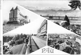 AGEP4-64-0359 - PAU - Le Château - La Chaîne Des Pyrénées - Le Boulevard Des Pyrénées - La Place Clemenceau - Pau