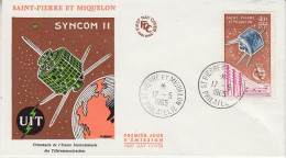 Saint Pierre Et Miquelon UIT/ITU Syncom II FDC 1965 (OO156) - América Del Norte