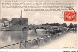 AGEP8-89-0706 - SENS - Le Pont D'yonne Et L'église Saint-maurice - Vue Prise De La Promenade Ernest-landry - Sens