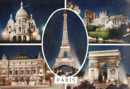 *CPM  - 75 - PARIS - Multivue De Nuit - Mehransichten, Panoramakarten