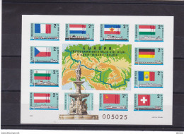 HONGRIE 1977 Canal Danube-Main-Rhin, Bateaux, Drapeaux Yvert BF 134 ND, Michel Bl 128 B NEUF** MNH Cote Yv 250 Euros - Blocs-feuillets