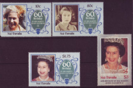 Océanie - Nui-Tuvalu - 60th Birthday Of Her Majesty Queen Elisabeth II - 4 Timbres Différents - 7269 - Tuvalu (fr. Elliceinseln)