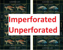 Azerbaijan 2024 CEPT EUROPA Underwater Fauna & Flora 2 Full Sheets IMPERFORATED / UNPERFORATED - Azerbaijan