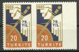 Turkey; 1958 75th Anniv. Of Economics And Commerce College 20 K. ERROR "Partially Imperf." - Unused Stamps