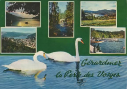 GERARDMER, MULTIVUE ET LES CYGNES COULEUR   REF 16122 - Gerardmer