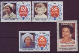 Océanie - Niutao Tuvalu - 60th Birthday Of Her Majesty Elisabeth II - 4 Timbres Différents - 7274 - Tuvalu (fr. Elliceinseln)