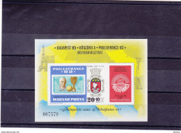 HONGRIE 1982 Philexfrance, Jules Rimet Yvert BF 160 ND, Michel Bl 157 B  NEUF** MNH Cote Yv 27,50 Euros - Blocks & Kleinbögen