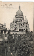 FRANCE - Paris - Le Sacré Coeur De Montmartre Et Le Funiculaire - The Consecrated Heart Of Mont - Carte Postale Ancienne - Sacré Coeur