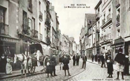 *Repro CPA - 44 - NANTES - Le Marchix Pris Au Sud - Attelage Et Très Animée - Nantes