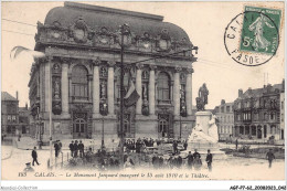 AGFP7-62-0607 - CALAIS - Le Monument Jacquard Inauguré Le 15 Août 1910 Et Le Théatre  - Calais