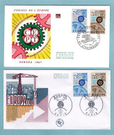 FDC France 1967 - Europa 1967 - YT 1521 & 1522  - Paris Et Strasbourg - 1960-1969