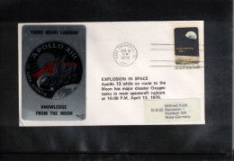 USA 1970 Space / Weltraum - Apollo 13 - Explosion In Space Interesting Postcard - Etats-Unis