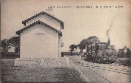 P-24-Mi-Is-1090 : ILE D'OLERON. SAINT-DENIS. LA GARE DU CHEMIN DE FER DEPARTEMENTAL. EDITION BRAUN - Ile D'Oléron