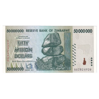 Billet, Zimbabwe, 50 Million Dollars, 2008, KM:79, NEUF - Simbabwe