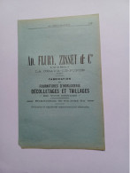 Ancienne Publicité Horlogerie AD.FLURY.ZISSET ET CO  CHAUX DE FONDS  SUISSE 1914 - Zwitserland