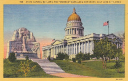 Salt Lake City, Utah, State Capitol Buildg A. "Mormon" Battalion Monum. Ngl #E8680 - Andere & Zonder Classificatie