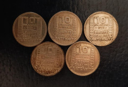 13707507 - Frankreich 5 X 10 Francs Bis 1933 Feinheit 680/1000 Silber Feingewicht 34 G - Monnaies (représentations)