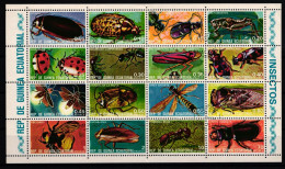 Äquatorialguinea 1370-1385 Gestempelt Zusammendruckbogen / Insekten #JA533 - Equatorial Guinea